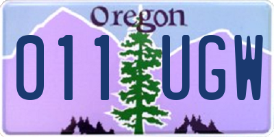OR license plate 011UGW