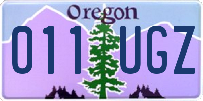 OR license plate 011UGZ