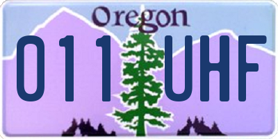 OR license plate 011UHF
