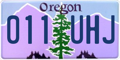 OR license plate 011UHJ