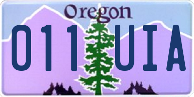 OR license plate 011UIA