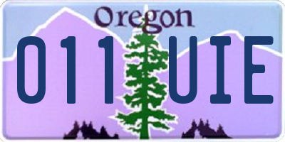 OR license plate 011UIE