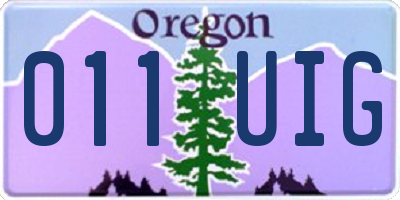 OR license plate 011UIG