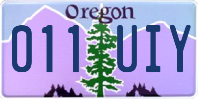 OR license plate 011UIY