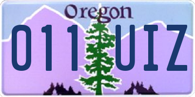 OR license plate 011UIZ