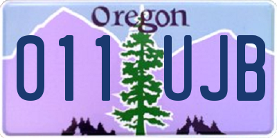 OR license plate 011UJB