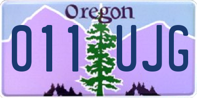 OR license plate 011UJG