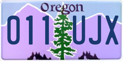 OR license plate 011UJX