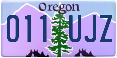 OR license plate 011UJZ