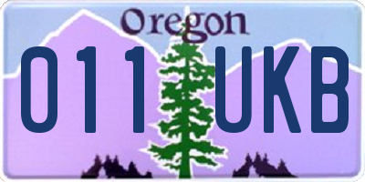 OR license plate 011UKB