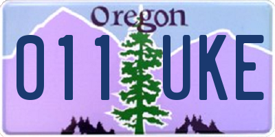 OR license plate 011UKE