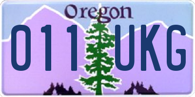 OR license plate 011UKG