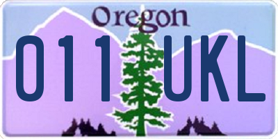 OR license plate 011UKL