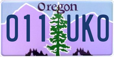 OR license plate 011UKO