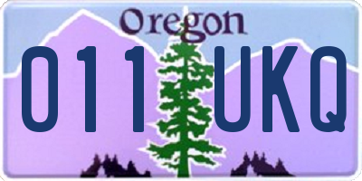 OR license plate 011UKQ