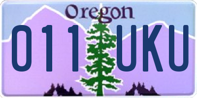 OR license plate 011UKU