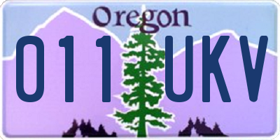 OR license plate 011UKV