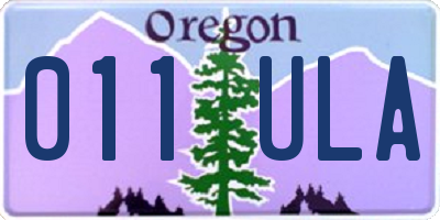 OR license plate 011ULA