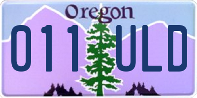 OR license plate 011ULD