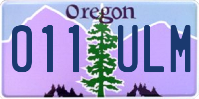 OR license plate 011ULM