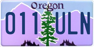 OR license plate 011ULN