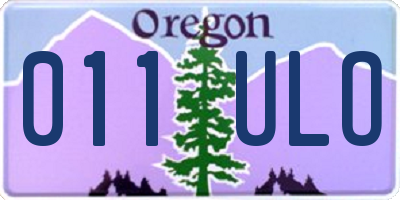 OR license plate 011ULO