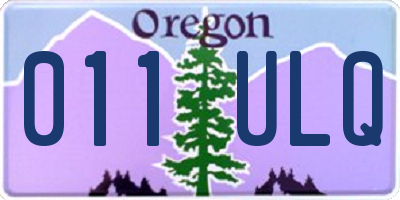 OR license plate 011ULQ