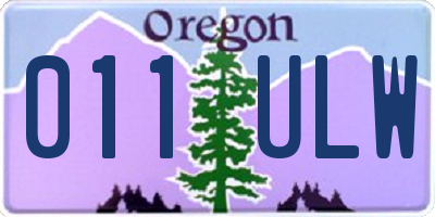 OR license plate 011ULW