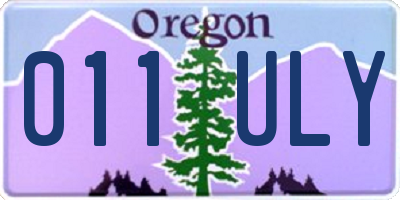 OR license plate 011ULY