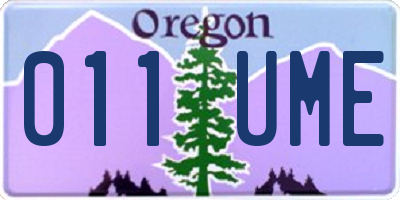 OR license plate 011UME