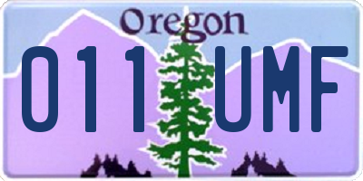 OR license plate 011UMF