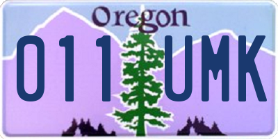 OR license plate 011UMK