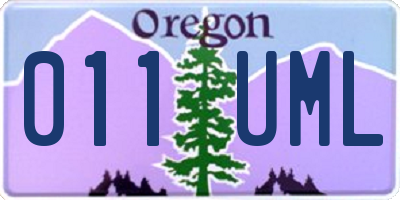 OR license plate 011UML