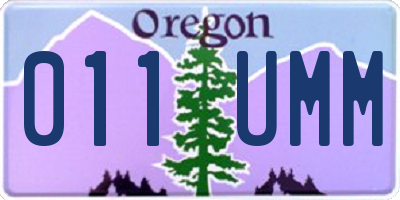 OR license plate 011UMM