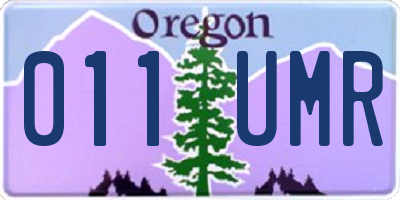 OR license plate 011UMR