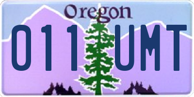 OR license plate 011UMT