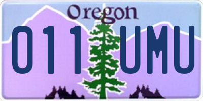 OR license plate 011UMU