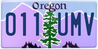 OR license plate 011UMV