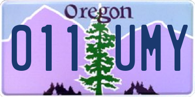 OR license plate 011UMY