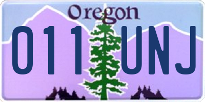 OR license plate 011UNJ