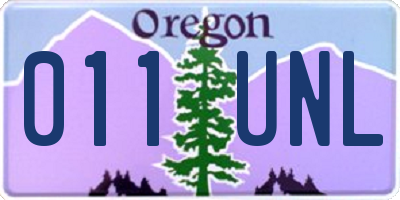 OR license plate 011UNL