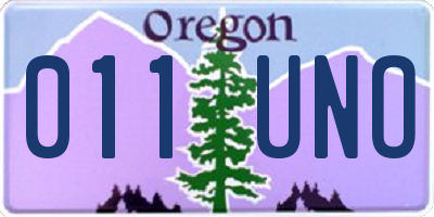 OR license plate 011UNO