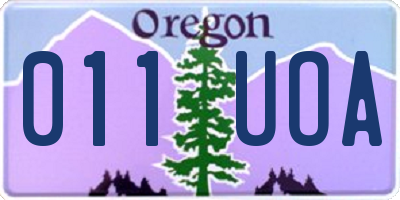 OR license plate 011UOA
