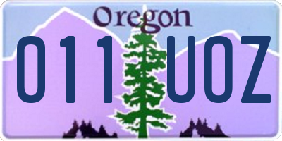 OR license plate 011UOZ