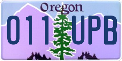 OR license plate 011UPB