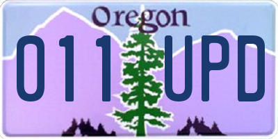 OR license plate 011UPD