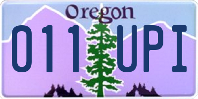 OR license plate 011UPI