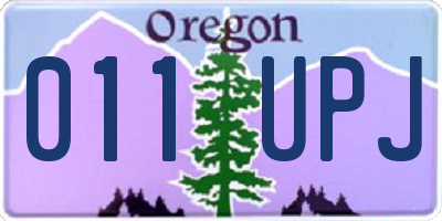 OR license plate 011UPJ