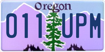 OR license plate 011UPM