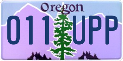 OR license plate 011UPP